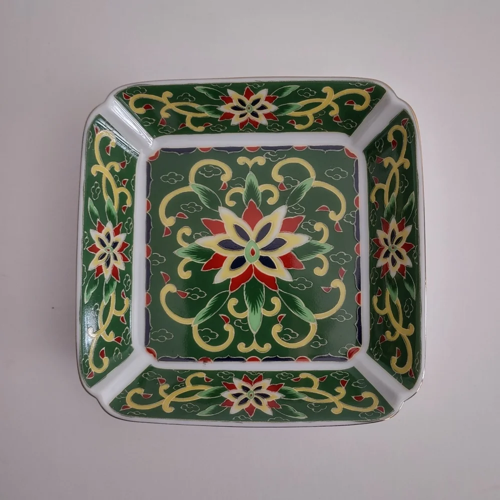 ‼️SOLD‼️ KASHMIR Takahashi Porcelain Hand decorated Trinket Dish Bowl VTG 1981 - Picture 1 of 8